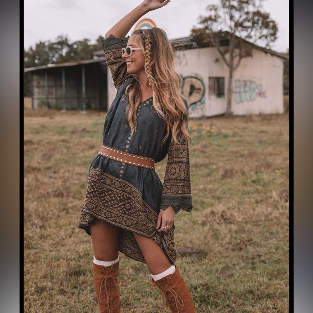 Spell Muwala Embroidered Tunic Dress